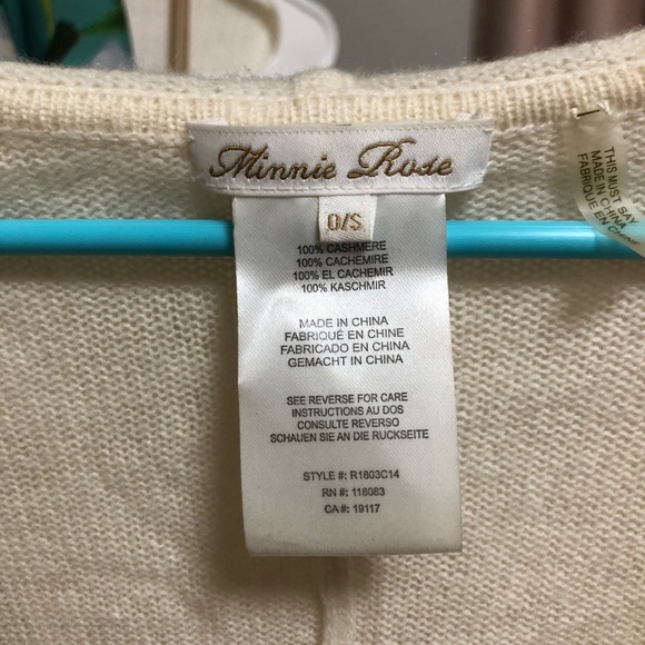 Cashmere Cream Poncho with Fringe - Picture 2 of 4